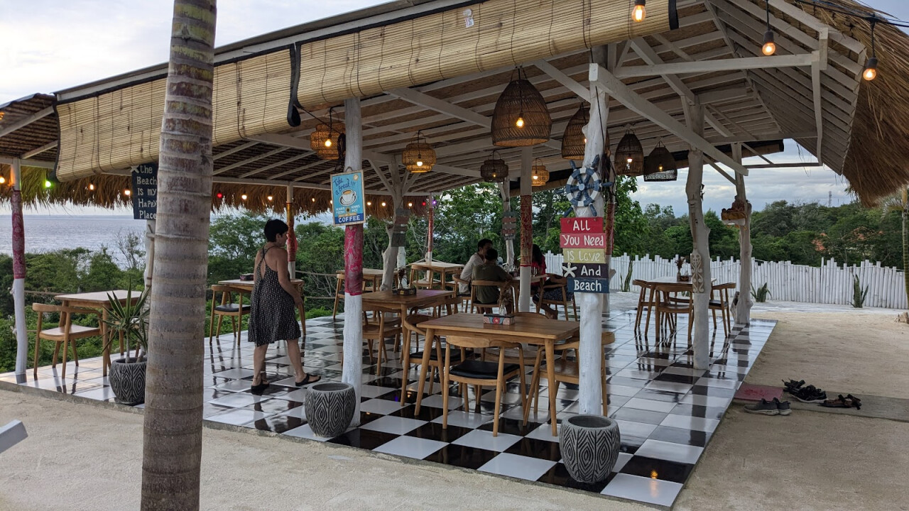 Sunny street cafe