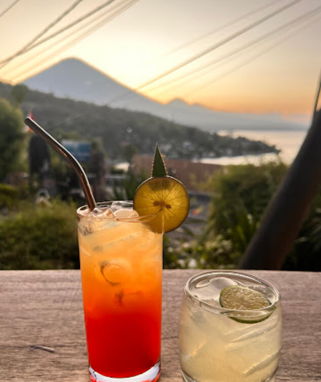 Tropical sunset cafe