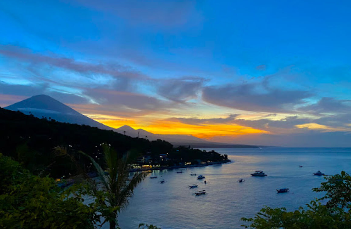 Tropical sunset cafe