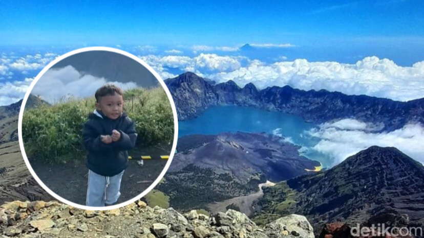 Трёхлетний мальчик покорил вулкан Ринджани