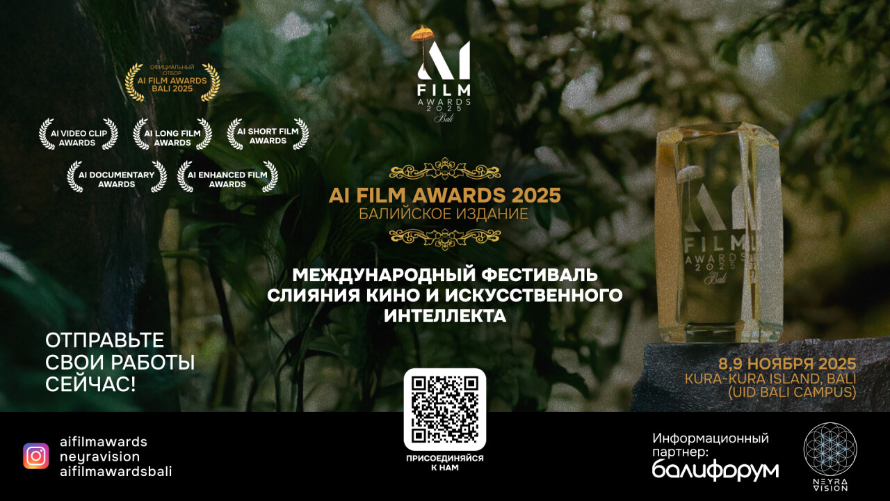 На Бали пройдет AI Film Awards 2025 — фестиваль, где искусство встречается с интеллектом