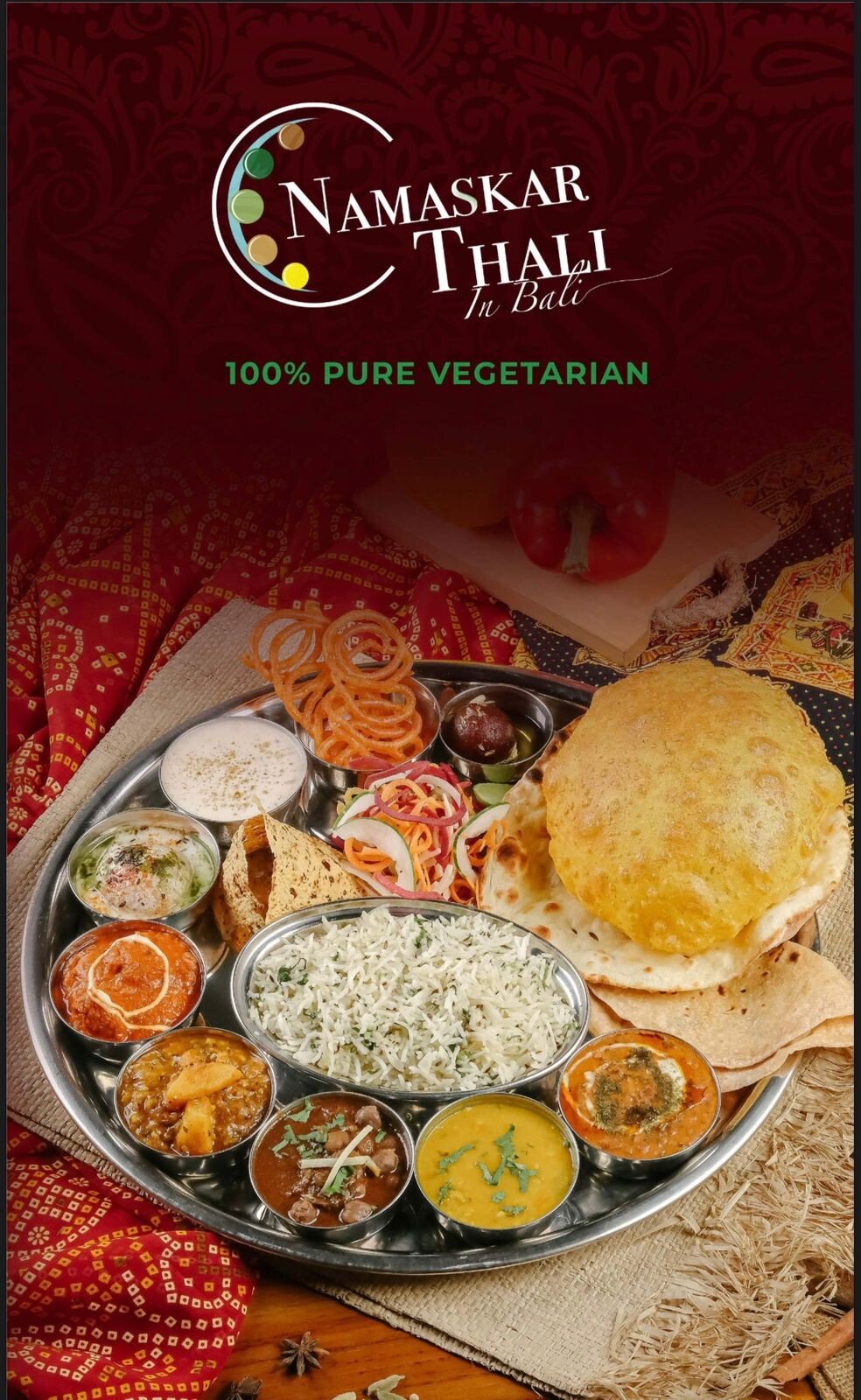 Namaskar Thali in Bali 100% Pure Vegetarian Indian Restaurant
