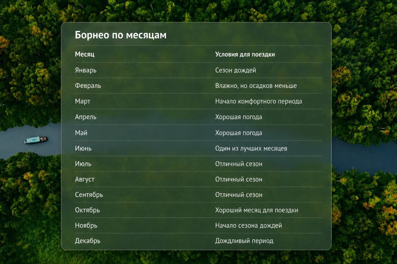 Когда лучше ехать на Борнео, Флорес и Папуа: сезоны по месяцам