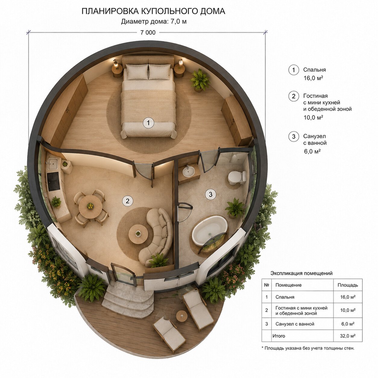 Вилла kemenuh dome villas Сукавати 32м² 1 спальня