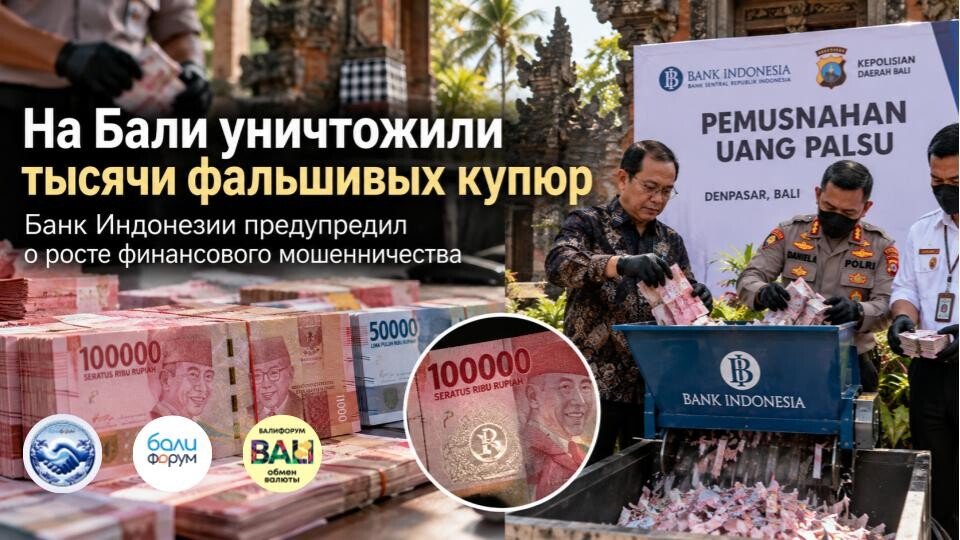На Бали уничтожили тысячи фальшивых купюр